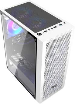 Корпус PcCooler MA100 Mesh Wh белый без БП ATX 5x120mm 2xUSB2.0 1xUSB3.0 audio bott PSU - купить недорого с доставкой в интернет-магазине
