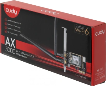 Сетевой адаптер Wi-Fi + Bluetooth Cudy WE3000 АХ5400 PCI Express (ант.внеш.съем) 2ант. - купить недорого с доставкой в интернет-магазине