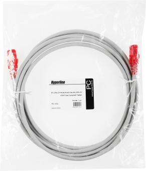 Патч-корд Hyperline PC-LPM-UTP-RJ45-RJ45-C5E-3M-LSZH-GY UTP RJ-45 вил.-вилка RJ-45 кат.5E 3м серый LSZH 24AWG - купить недорого с доставкой в интернет-магазине
