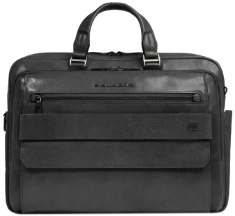 Деловая сумка мужская Piquadro Solm CA7025S141/N с отделением для ноутбука 14" черная натур.кожа - купить недорого с доставкой в интернет-магазине