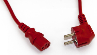 Шнур питания Hyperline PWC-IEC13-SHM-5.0-RD C13-Schuko проводник.:3x0.75мм2 5м 250В 10А (упак.:1шт) красный - купить недорого с доставкой в интернет-магазине
