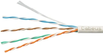 Кабель информационный Cabeus UTP-4P-CAT.5E-SOLID-WH-100 кат.5E U/UTP 4 пары PVC внутренний 100м белый - купить недорого с доставкой в интернет-магазине