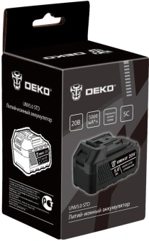 Батарея аккумуляторная Deko UNV5.0 STD 20В 5Ач Li-Ion (063-4495) - купить недорого с доставкой в интернет-магазине