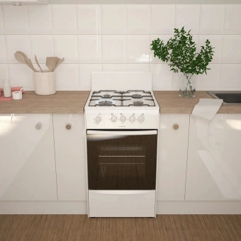 Плита Газовая Darina 1A GM341 001 W белый (без крышки) реш.сталь - купить недорого с доставкой в интернет-магазине