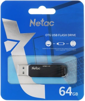 Флеш Диск Netac 64GB US1 NT03US11C-064G-32BK USB3.2 черный/серебристый - купить недорого с доставкой в интернет-магазине
