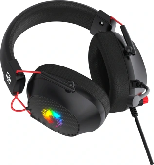Наушники с микрофоном Оклик HS-L305G черный/красный 2м мониторные оголовье (2060511) - купить недорого с доставкой в интернет-магазине