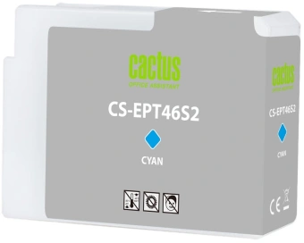 Картридж струйный Cactus CS-EPT46S2 T46S2 голуб.пигм. (30мл) для Epson SureColor SC-P700 с чипом - купить недорого с доставкой в интернет-магазине