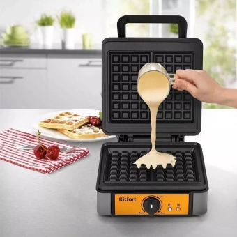 Вафельница Kitfort КТ-1694 1200Вт серый - купить недорого с доставкой в интернет-магазине