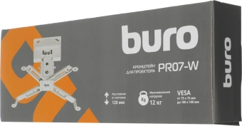 Кронштейн для проектора Buro PR07-W белый макс.12кг потолочный поворот и наклон - купить недорого с доставкой в интернет-магазине