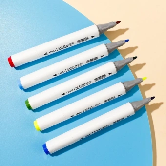 Набор маркеров для скетчинга Deli E70803-60 Color Emotion 11мм 150мм трехгр. двойной пиш. наконечник 1-7мм 60цв. ассорти пластиковая коробка (60шт.) - купить недорого с доставкой в интернет-магазине