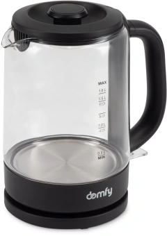 Чайник электрический Domfy DSB-EK304 1.7л. 2200Вт черный корпус: стекло/пластик - купить недорого с доставкой в интернет-магазине