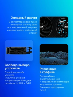 Видеокарта Palit PCI-E 5.0 PA-RTX5060 DUAL OC NVIDIA GeForce RTX 5060 8Gb 128bit GDDR7 2280/28000 HDMIx1 DPx3 HDCP Ret - купить недорого с доставкой в интернет-магазине