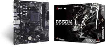 Материнская плата Biostar B550MT Soc-AM4 AMD B550 2xDDR4 mATX AC`97 8ch(7.1) GbLAN RAID+HDMI+DP - купить недорого с доставкой в интернет-магазине