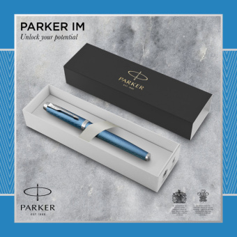 Ручка перьев. Parker IM Premium F318 (CW2143651) Blue Grey CT F сталь нержавеющая подар.кор. - купить недорого с доставкой в интернет-магазине
