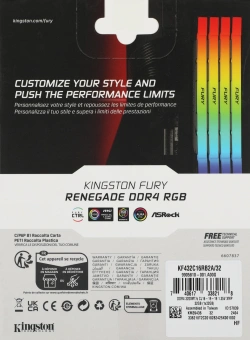 Память DDR4 32GB 3200MHz Kingston KF432C16RB2A/32 Fury Renegade RGB RTL Gaming PC4-25600 CL16 DIMM 288-pin 1.35В dual rank с радиатором Ret - купить недорого с доставкой в интернет-магазине