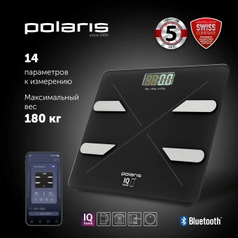 Весы напольные электронные Polaris PWS 1898 IQ Home макс.180кг черный - купить недорого с доставкой в интернет-магазине