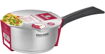 Ковш Rondell Strike Grey Ultra RDS-1946 1.3л. d=16см (с крышкой) стальной - цена, купить или заказать с доставкой в интернет-магазине Ковш Rondell Strike Grey Ultra RDS-1946 1.3л. d=16см (с крышкой) стальной - купить недорого с доставкой в интернет-магазине