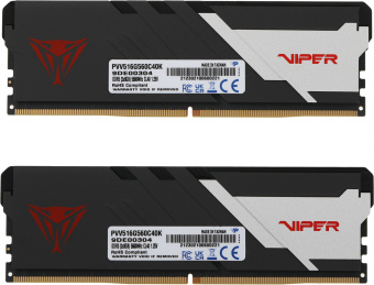 Память DDR5 2x8Gb 5600MHz Patriot PVV516G560C40K Viper Venom RTL Gaming PC5-44800 CL40 DIMM 288-pin 1.25В kit с радиатором Ret - купить недорого с доставкой в интернет-магазине