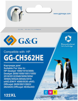 Картридж струйный G&G GG-CH562HE 122 многоцветный (18мл) для HP DJ 1050A/2050A/3000 - купить недорого с доставкой в интернет-магазине