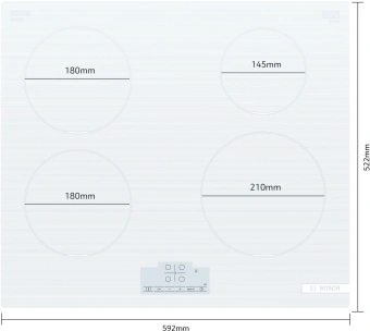 Индукционная варочная поверхность Bosch Serie 6 PUE612BB1E белый - купить недорого с доставкой в интернет-магазине