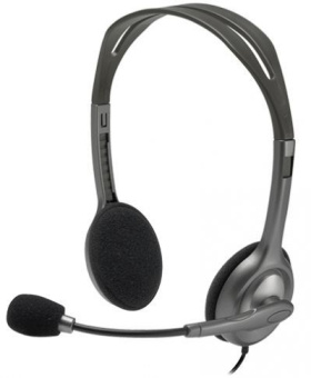 Наушники с микрофоном Logitech H111 серый 2.35м накладные оголовье (981-000594) - купить недорого с доставкой в интернет-магазине