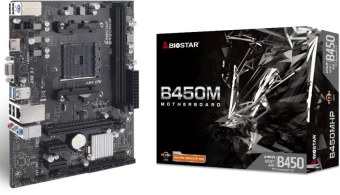 Материнская плата Biostar B450MHP Soc-AM4 AMD B450 2xDDR4 mATX AC`97 8ch(7.1) GbLAN RAID+VGA+HDMI - купить недорого с доставкой в интернет-магазине