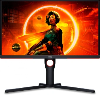 Монитор AOC 24.5" Gaming 25G3ZM черный/красный VA LED 16:9 HDMI матовая HAS Piv 300cd 178гр/178гр 1920x1080 240Hz FreeSync DP FHD 4.24кг - купить недорого с доставкой в интернет-магазине