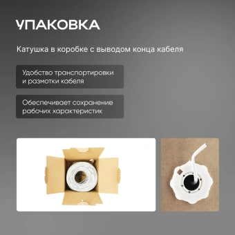 Кабель сетевой UTP 4 пары cat.5E solid 0.50мм CCA 305м серый - купить недорого с доставкой в интернет-магазине
