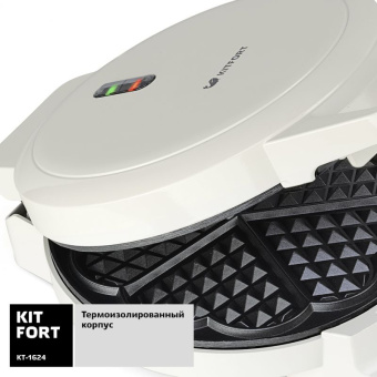 Вафельница Kitfort КТ-1624 1000Вт белый - цена, купить или заказать с доставкой в интернет-магазине Вафельница Kitfort КТ-1624 1000Вт белый - купить недорого с доставкой в интернет-магазине