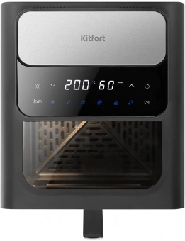 Аэрогриль Kitfort КТ-8161 5.5л 1600Вт черный/серебристый (HYF-5459) - купить недорого с доставкой в интернет-магазине