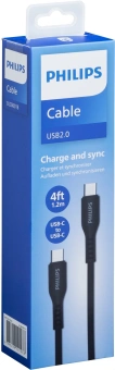Кабель Philips DLC8601 USB Type-C (m)-USB Type-C (m) 1.2м черный коробка (упак.:1шт) - купить недорого с доставкой в интернет-магазине