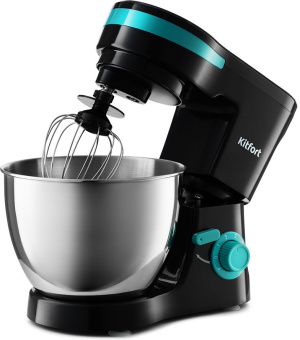 Миксер планетарный Kitfort КТ-3044-4 1000Вт черный/бирюзовый - купить недорого с доставкой в интернет-магазине