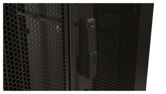 Шкаф серверный Hyperline (TTR-4281-DD-RAL9005) напольный 42U 800x1000мм пер.дв.перфор.2ств. задн.дв.перфор.2-хст. 2 бок.пан. 800кг черный IP20 сталь - купить недорого с доставкой в интернет-магазине