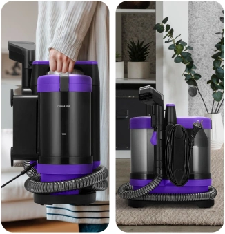 Пылесос моющий Kitfort КТ-5213 450Вт черный/фиолетовый - купить недорого с доставкой в интернет-магазине