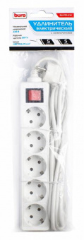 Сетевой удлинитель Buro BU-PS5.5/W 5м (5 розеток) белый (пакет ПЭ) - купить недорого с доставкой в интернет-магазине