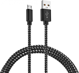 Кабель Buro Braided BHP RET MICUSB-BR USB (m)-micro USB (m) 1м черный - купить недорого с доставкой в интернет-магазине