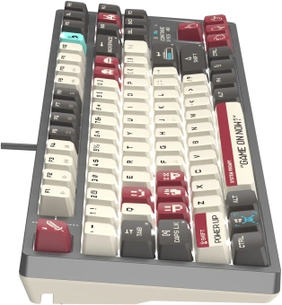 Клавиатура A4Tech S87 Pixels механическая серый/белый USB for gamer LED кабель 1.8м - купить недорого с доставкой в интернет-магазине
