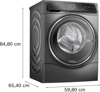 Стиральная машина Bosch Serie 8 WNC254ARSN пан.англ. загр.фронтальная макс.:10.5кг (с сушкой) серый - купить недорого с доставкой в интернет-магазине