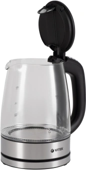Чайник электрический Vitek VT-8828 1.7л. 2200Вт серебристый корпус: стекло/металл - купить недорого с доставкой в интернет-магазине