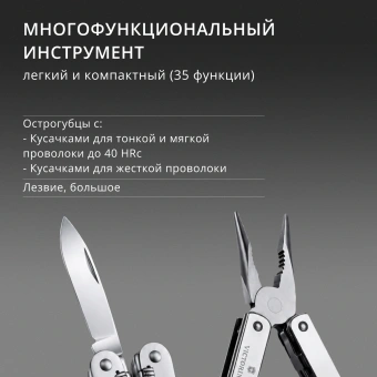Мультитул Victorinox SwissTool Spirit X (3.0235.L) 105мм 35функц. мини-отвертка/штопор/набор бит/чехол кожаный серебристый карт.коробка - купить недорого с доставкой в интернет-магазине