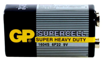 Батарея GP Supercell 1604S 6F22 9V (1шт) - купить недорого с доставкой в интернет-магазине