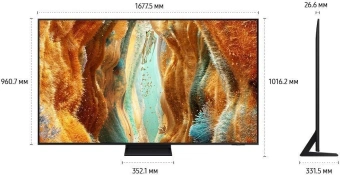 Телевизор QLED Samsung 75" QE75QN70FAUXRU Series 7 черный 4K Ultra HD 120Hz DVB-T2 DVB-C DVB-S2 USB WiFi Smart TV - купить недорого с доставкой в интернет-магазине