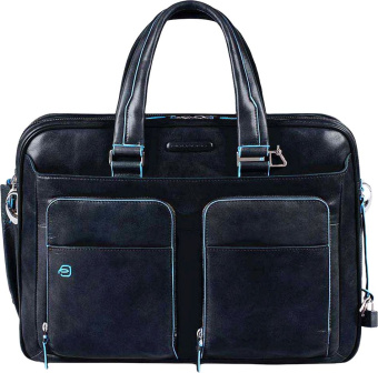 Деловая сумка Piquadro Blue Square CA2765B2/BLU2 с отделением для ноутбука синий натур.кожа - купить недорого с доставкой в интернет-магазине