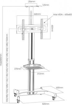 Подставка для телевизора Arm Media PT-STAND-11 черный 32"-65" макс.40кг напольный фиксированный - купить недорого с доставкой в интернет-магазине