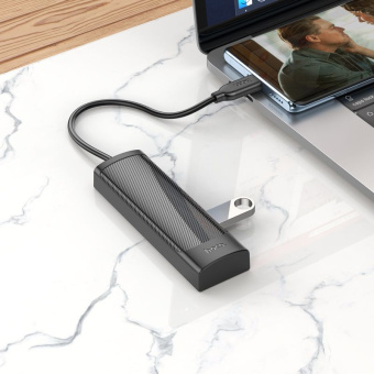Разветвитель USB-C Hoco HB41 Type-C 4порт. черный - купить недорого с доставкой в интернет-магазине