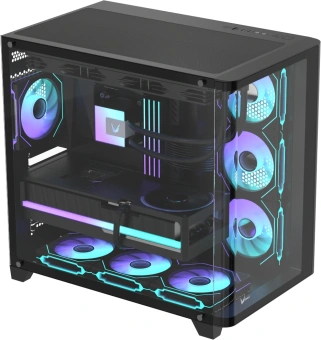 Корпус Formula Crystal U2 Floe черный без БП ATX 1xUSB2.0 1xUSB3.0 1xUSB3.1 audio bott PSU - купить недорого с доставкой в интернет-магазине