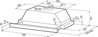 Вытяжка встраиваемая Krona KERRY 600 BLACK PB черный управление: кнопочное (1 мотор) - купить недорого с доставкой в интернет-магазине
