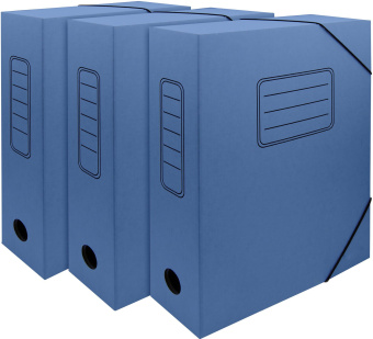 Папка архивная на резинке Silwerhof микрогофрокартон корешок 75мм синий (упак.:3шт) - купить недорого с доставкой в интернет-магазине