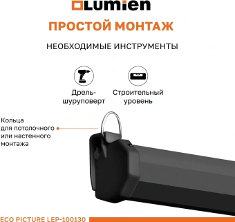Экран Lumien 100" 157x227см Eco Picture LEP-100130 16:9 настенно-потолочный рулонный черный - купить недорого с доставкой в интернет-магазине