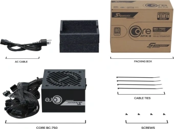 Блок питания Seasonic ATX 750W Core V2 BC-750 80+ bronze (20+4pin) APFC 120mm fan 2xSATA RTL - купить недорого с доставкой в интернет-магазине